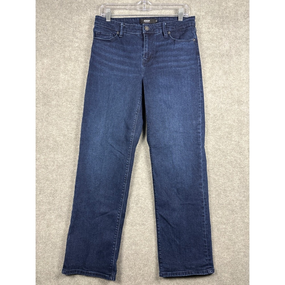 Hudson Straight Leg Denim‎ Jeans Dark Wash Stretch Size 10 Blue